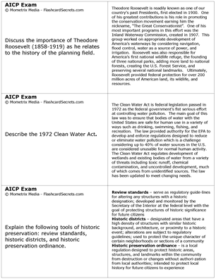 AICP Exam Flashcard Study System Free Online Sample Practice Test Questions