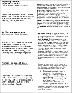 Art Therapy Exam Flashcard Study System Free Online Sample Practice Test Questions