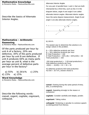 ASVAB Flashcard Study System Free Online Sample Practice Test Questions