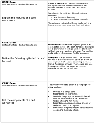 CFRE Exam Flashcard Study System Free Online Sample Practice Test Questions