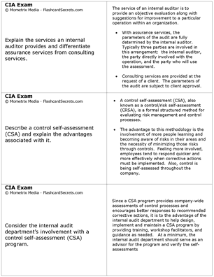 Certified Internal Auditor Exam Flashcard Study System Free Online Sample Practice Test Questions