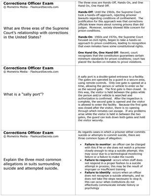 Corrections Officer Exam Flashcard Study System Free Online Sample Practice Test Questions