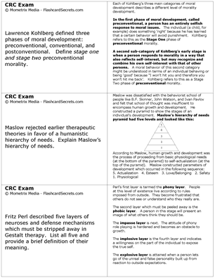CRC Exam Flashcard Study System Free Online Sample Practice Test Questions