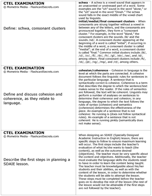 CTEL Exam Flashcard Study System Free Online Sample Practice Test Questions