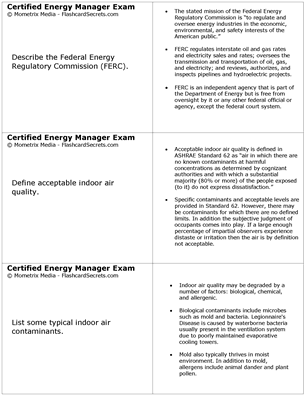 Certified Energy Manager Exam Flashcard Study System Free Online Sample Practice Test Questions