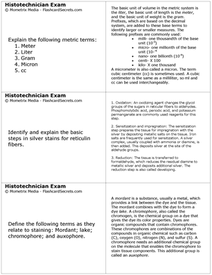 Histotechnology Exam Flashcard Study System Free Online Sample Practice Test Questions