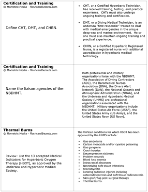 Certified Hyperbaric Technologist Exam Flashcard Study System Free Online Sample Practice Test Questions