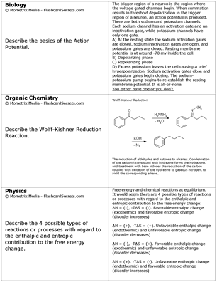 MCAT Flashcard Study System Free Online Sample Practice Test Questions