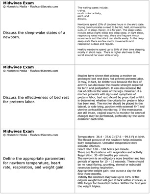 Certified Midwives Exam Flashcard Study System Free Online Sample Practice Test Questions