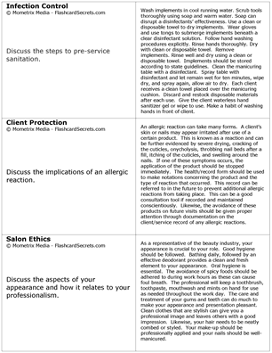 Nail Technician Exam Flashcard Study System Free Online Sample Practice Test Questions