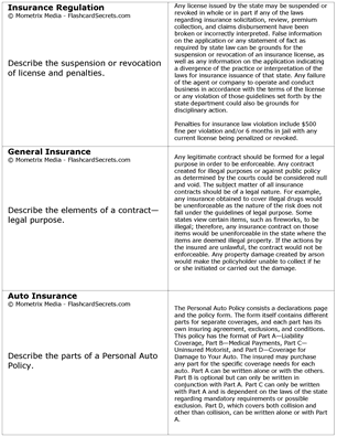 Property & Casualty Exam Flashcard Study System Free Online Sample Practice Test Questions