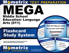 MEGA Middle School Education: Language Arts Flashcards Study System