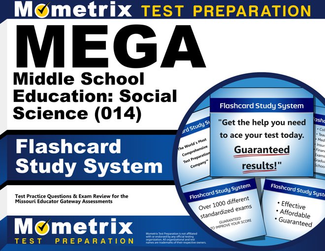 MEGA Middle School Education: Social Science Flashcards Study System