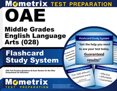 OAE Middle Grades English Language Arts Flashcards Study System